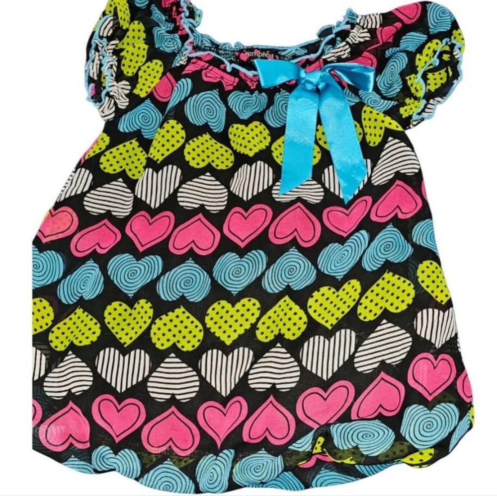 Toddler Girls 4T Colorful Heart Blouse Top Shirt